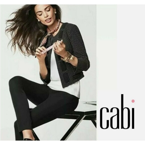 Cabi Black & White Dot Jacket, Size 4, Lined, 3/4 Sleeve - Picture 8 of 12